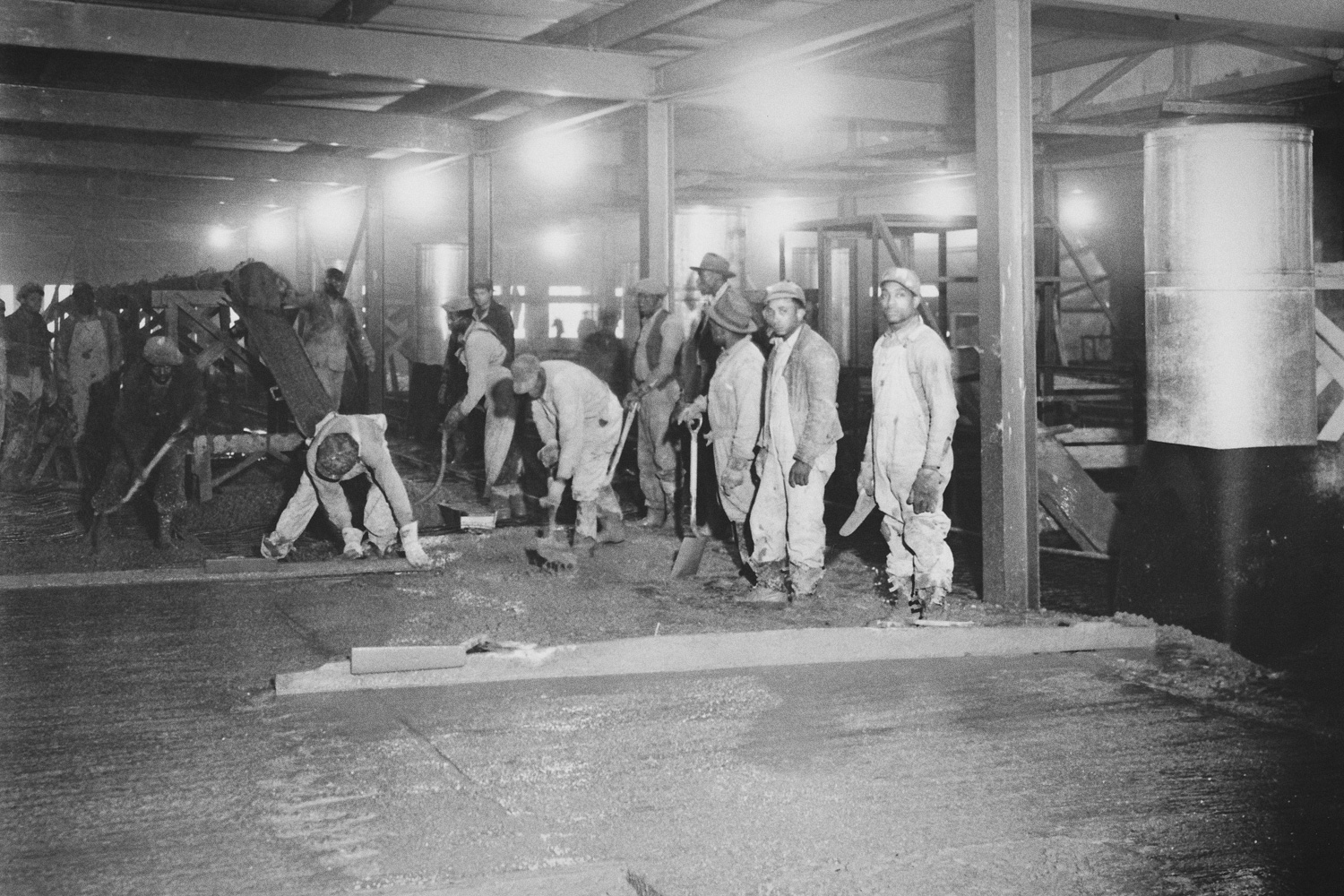 Concrete Workers pouring Operating Floor in K-25 Building